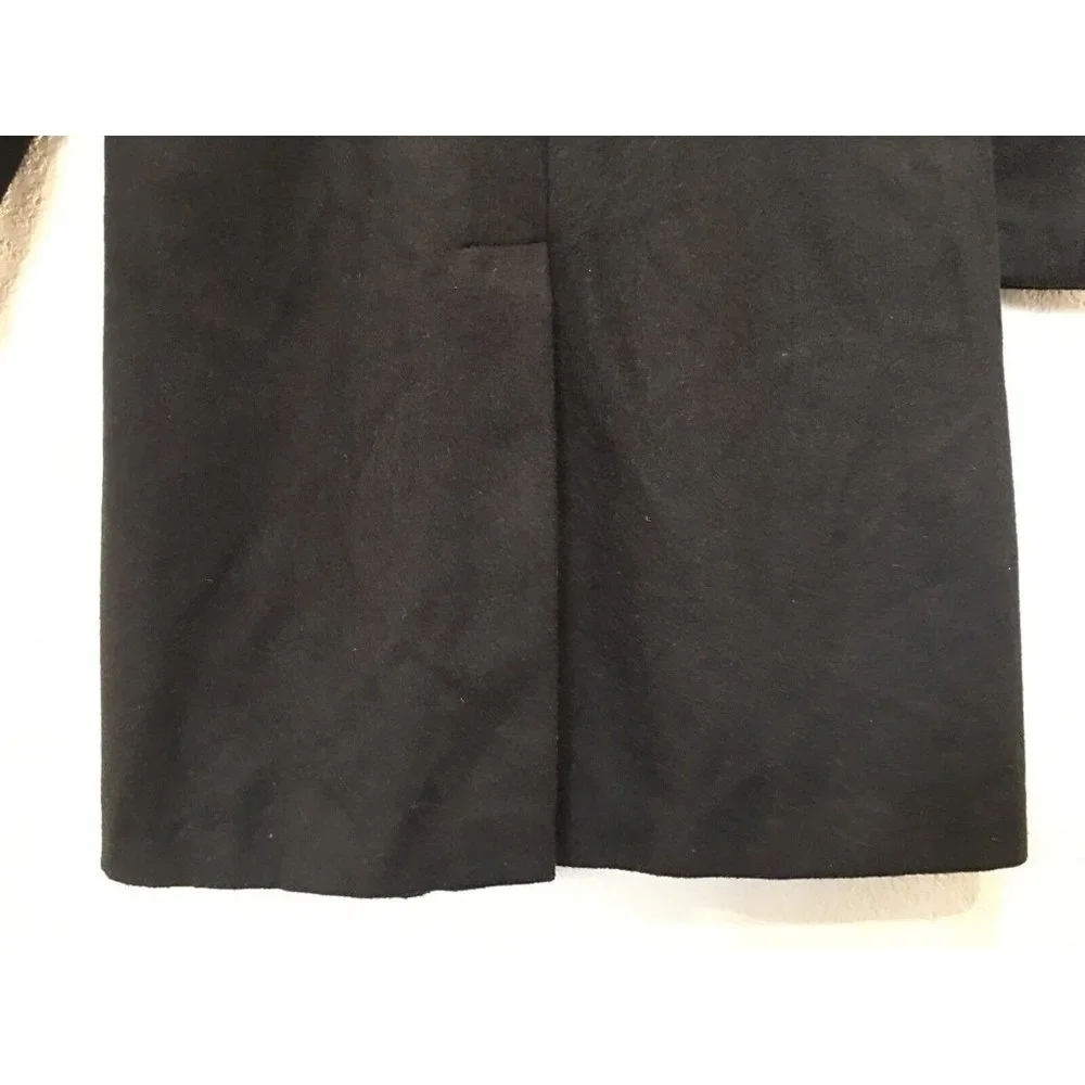 Voice  Long Wool Coat Faux Fur Collar Button Up Fully Lined - Picture 7 of 16